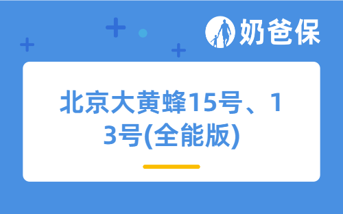 北京大黄蜂15号、13号(全能版)8月核保放宽，预定利率下调勿错过