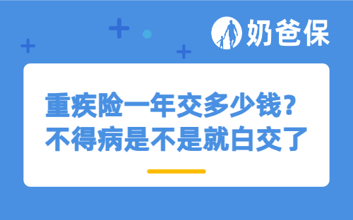 重疾险一年交多少钱？不得病是不是就白交了？