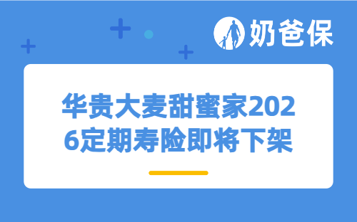 华贵大麦甜蜜家2026定期寿险即将下架，现在还值得买吗？