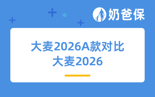 大麦2026A款对比大麦2026，有哪些升级？新增麦芽糖失能保险是什么？
