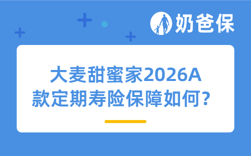 大麦甜蜜家2026A款定期寿险保障如何？保费贵吗？