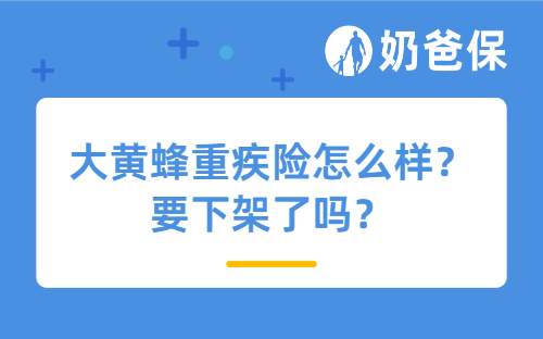 大黄蜂重疾险怎么样？要下架了吗？