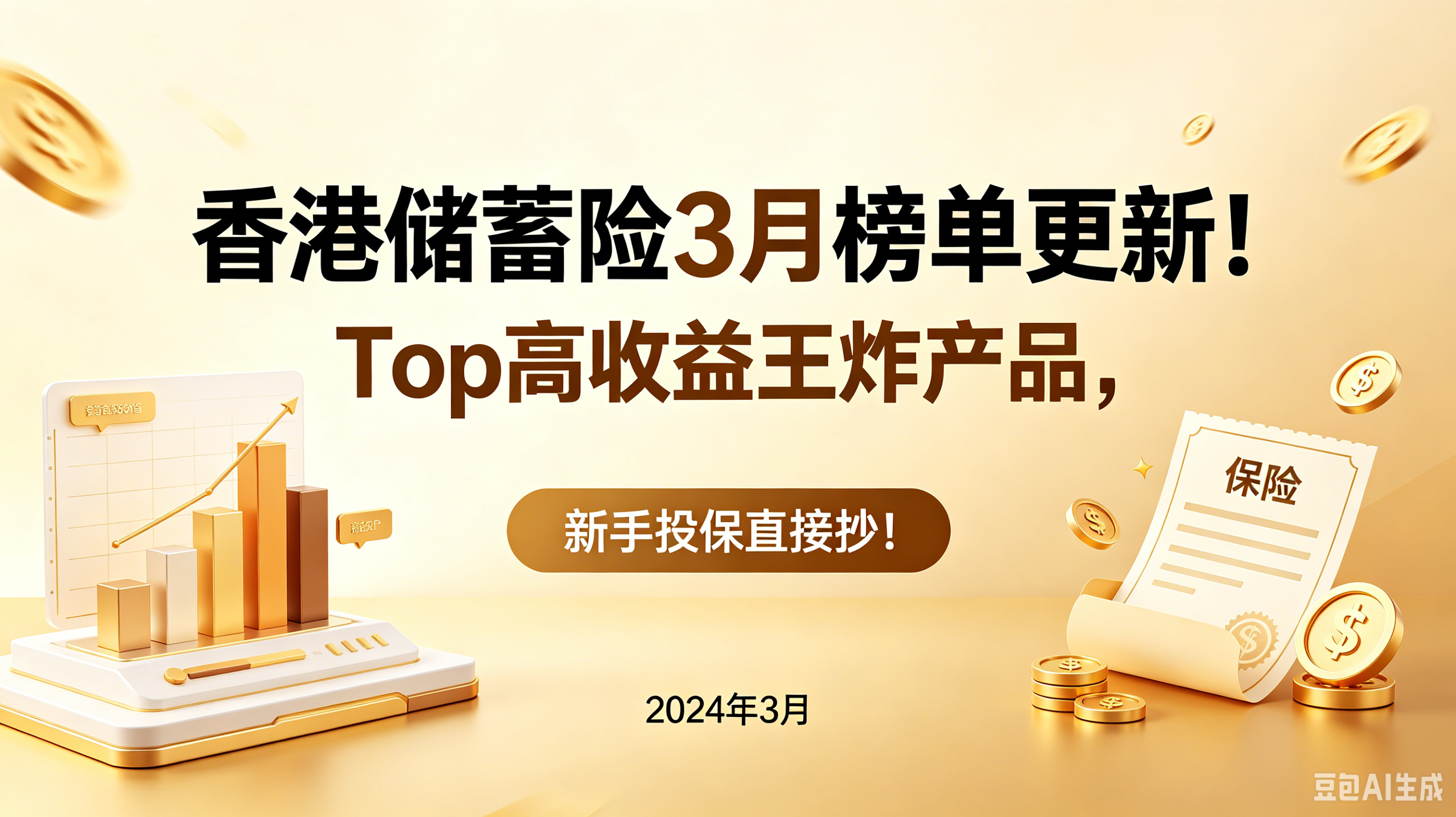 香港储蓄险3月榜单更新!Top高收益王炸产品,新手投保直接抄!